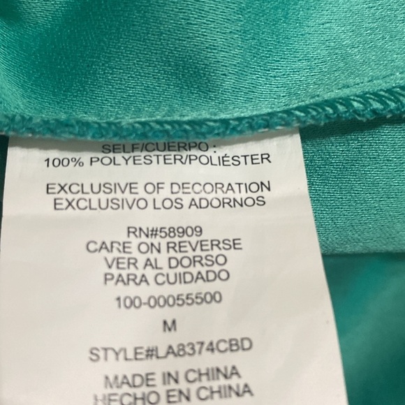 Gibson Latimer Teal Cold Shoulder Dress shift women M event casual vacation Y2K - Picture 10 of 11